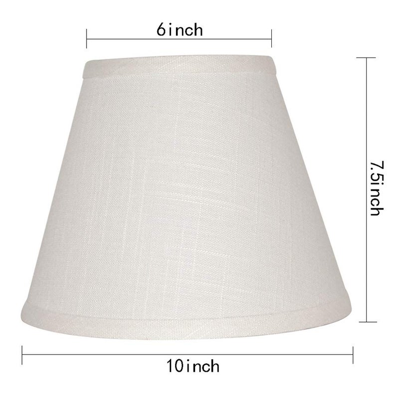 Tootoo Star Barrel White Small Lamp Shade for Table Floor Lamps Replacement, 6x10x7.5 Inch, Fabric Cloth, Spider Model (white) - Image 2